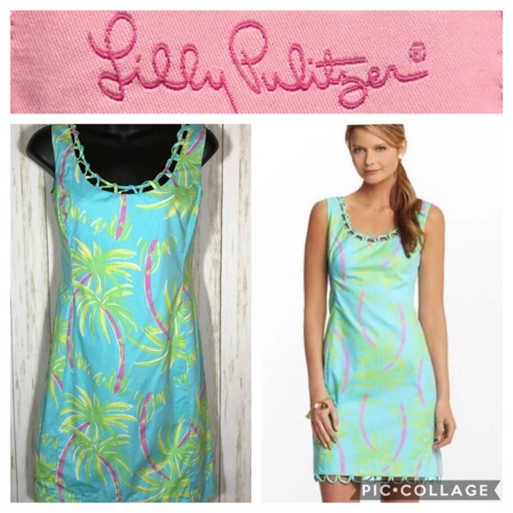Lilly Pulitzer Fun Palm Tree Print Logan Dress 0